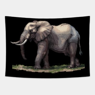 Pixel Elephant Tapestry