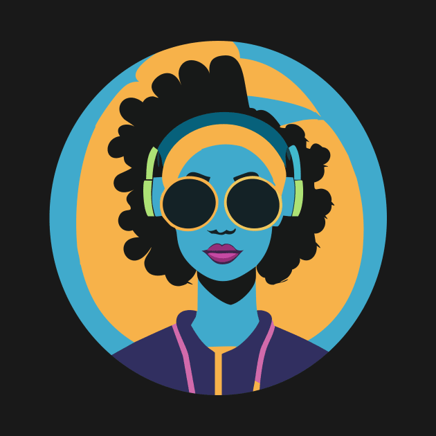 80s popart black girl, vibrant colors, face only by goingplaces