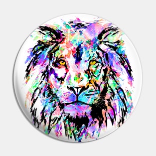 Colorful Lion - Lion Head Rainbow Pin