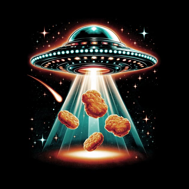 Crispy Crunch Crew Chicken Nugget Aliens Statement Tee for Foodies by Northground