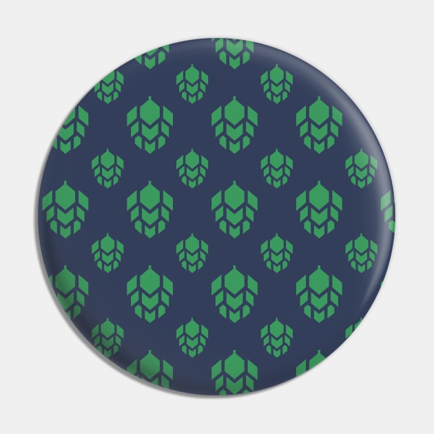 Green Beer Modern hops Pattern Pin by byfab