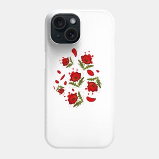 Poppy flowers potpourri in bright red Phone Case