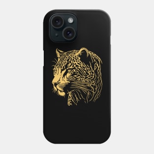 Leopard Head - Yellow Phone Case