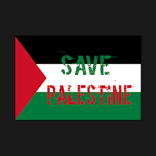 Save Palestine Artwork Flag T-Shirt