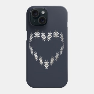 silver heart shape Phone Case