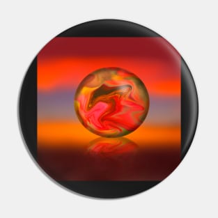 Sunset sky background with digital sphere Pin