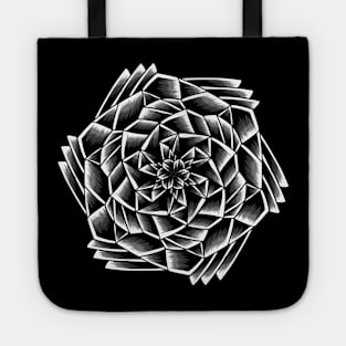 Artwork Illustration Beautiful Silver Crystal Flower Tote