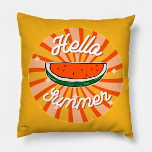 Hello Summer Watermelon Graphic Tee Pillow