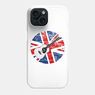 Acoustic Guitar UK Flag Britain Guitarist British Musician Phone Case