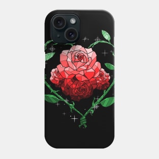 Red Crystal Flower Phone Case