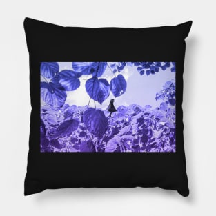 Pigeon on a branch in sunny day Pillow