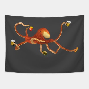 Octopus Drinking Tapestry