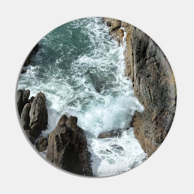 Wave breaks against the rocks - Mull of Galloway, Scotland Pin by richflintphoto