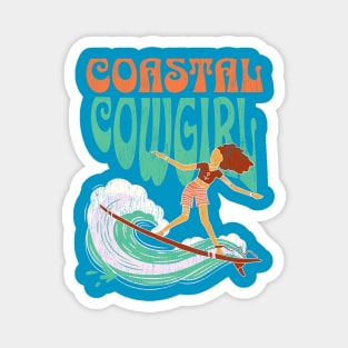 Coastal Cowgirl Stylish Surfer Wave Magnet