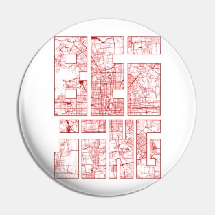 Beijing, China City Map Typography - Oriental Pin