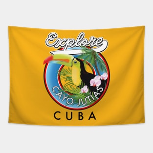 Cuba Cayo Jutías travel logo Tapestry