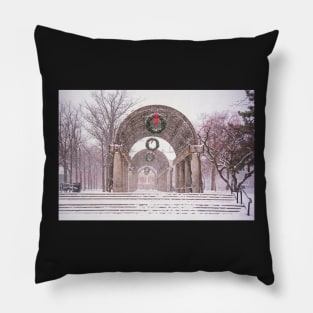 Christopher Columbus Trellis Snowy Day Boston MA Pillow