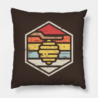 Retro Badge Beehive Pillow