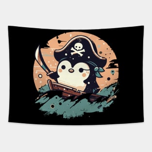 Penguin pirate cute kawaii Tapestry