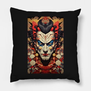 Demon King Japanese Vintage Kabuki-style Art Pillow