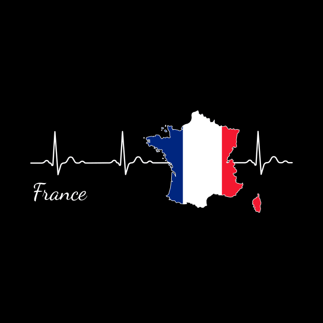 France Heartbeat ECG Gift by JeZeDe