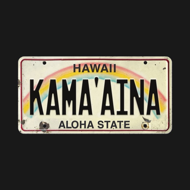 Vintage Hawaii License Plate KAMA'AINA by HaleiwaNorthShoreSign