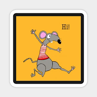 Hi! Happy rat running to meet his friend. Magnet