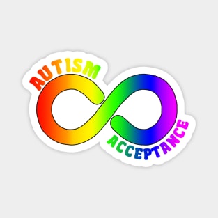 Autism Acceptance With Rainbow Infinity Symbol Magnet