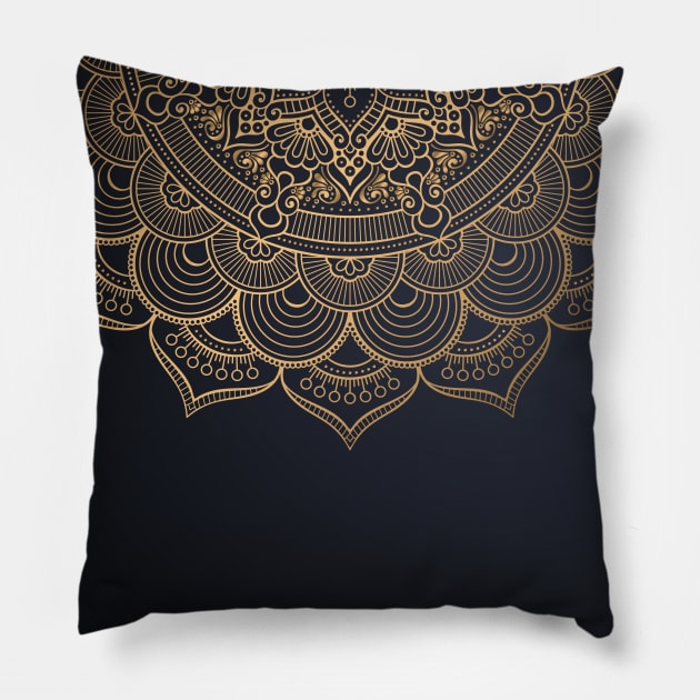 Luxury Gold Mandala Pillow by Blue Planet Boutique