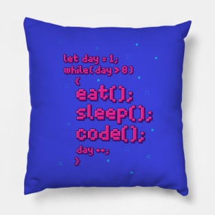 Eat Sleep Code Repeat Retro 80s Pillow