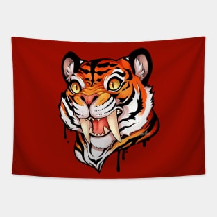 Drip Tiger Tapestry