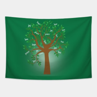 Life tree of hope, love, peace and joy Tapestry