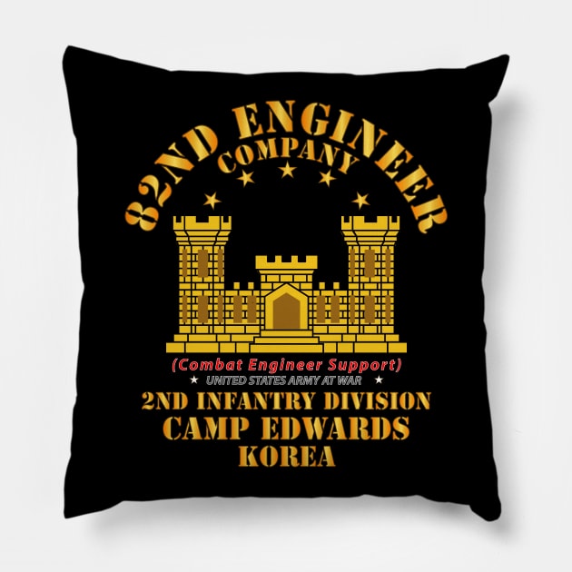 82nd Engineer Company  - Camp Edwards -  Korea Pillow by twix123844