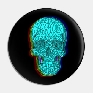 Light blue skull with colorful fades Pin