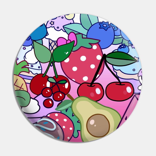 Cute Fruit Collage Pin by saradaboru