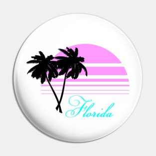 Retro Florida Tourist Souvenir Black Palms T-Shirt v5.1 Pin