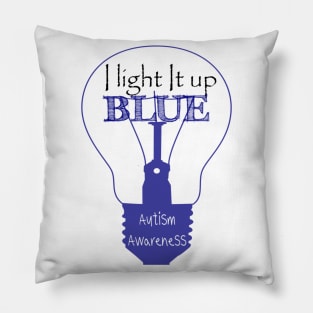 I light it up blue Pillow