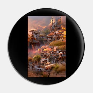 Village of The Scorching Sun Fantasy Art Style Pin