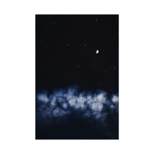 Contrail moon on a night sky T-Shirt