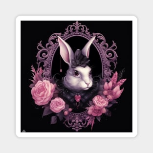 White Gothic Rabbit Magnet