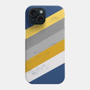 Mustard, Ochre, Yellow, Grey and Blue Stripes Phone Case