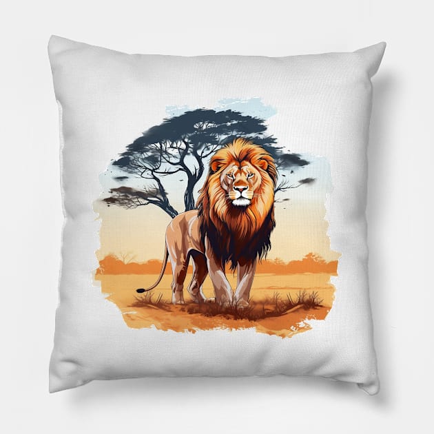 Wild African Lion Pillow by zooleisurelife