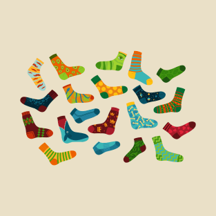 Socks Colorful Illustration T-Shirt