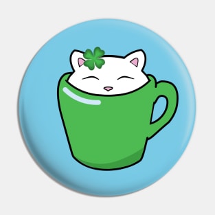 Cute St Patrick's day cat Pin