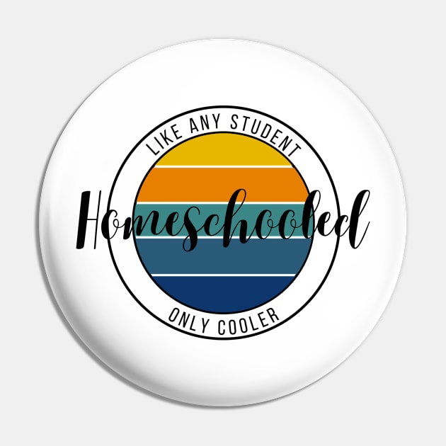 Homeschool Stamp - blue/orange Pin by BeeDesignzzz