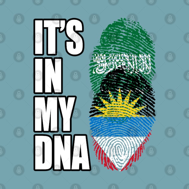 Saudi Arabian And Antiguan Vintage Heritage DNA Flag by Just Rep It!!