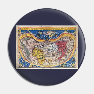 Antique Heart Shaped World Map by Petrus Apianus, 1520 Pin