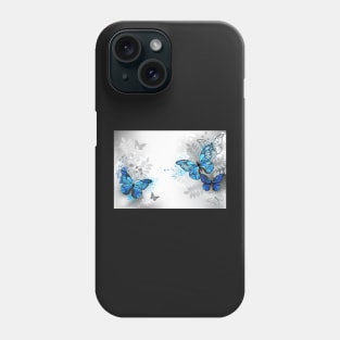 Blue Butterflies with Wild Plants Phone Case