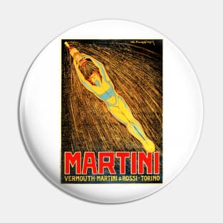 VERMOUTH MARTINI & ROSSI Traditional Italian Liqueur Wine Vintage Art Deco Pin