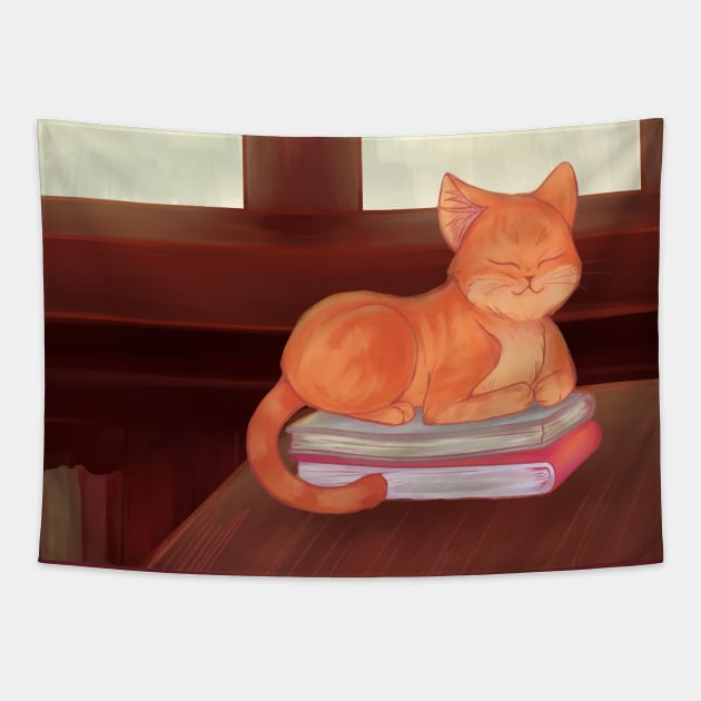 Library Cat Tapestry by SakuraDragon